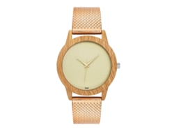 Reloj De Cuarzo Unisex Para Parejas Con Correa De Malla De Acero Dial Redondo Oro Rosa Zhoulianfa
