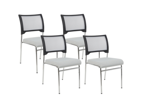 Conjunto de 4 sillas de conferencia de plástico gris BELIANI Sedalia