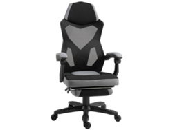 Silla Gaming Oficina Regulable Reposapiés Malla Giratoria Gris Negro