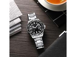 Reloj Analógico De Cuarzo Clásico Para Hombre Con Brazalete Luminoso De Acero Inoxidable, Resistencia Al Agua De 3 Atm.
