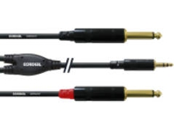 Cable de Audio CORDIAL (Jack 6.3mm - Jack 3.5mm - 3 m - Negro)
