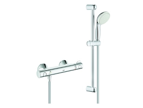 mezclador termostático de ducha DN 15, con juego de ducha Tempesta II, 600 mm, cromado GROHE Grohtherm 800