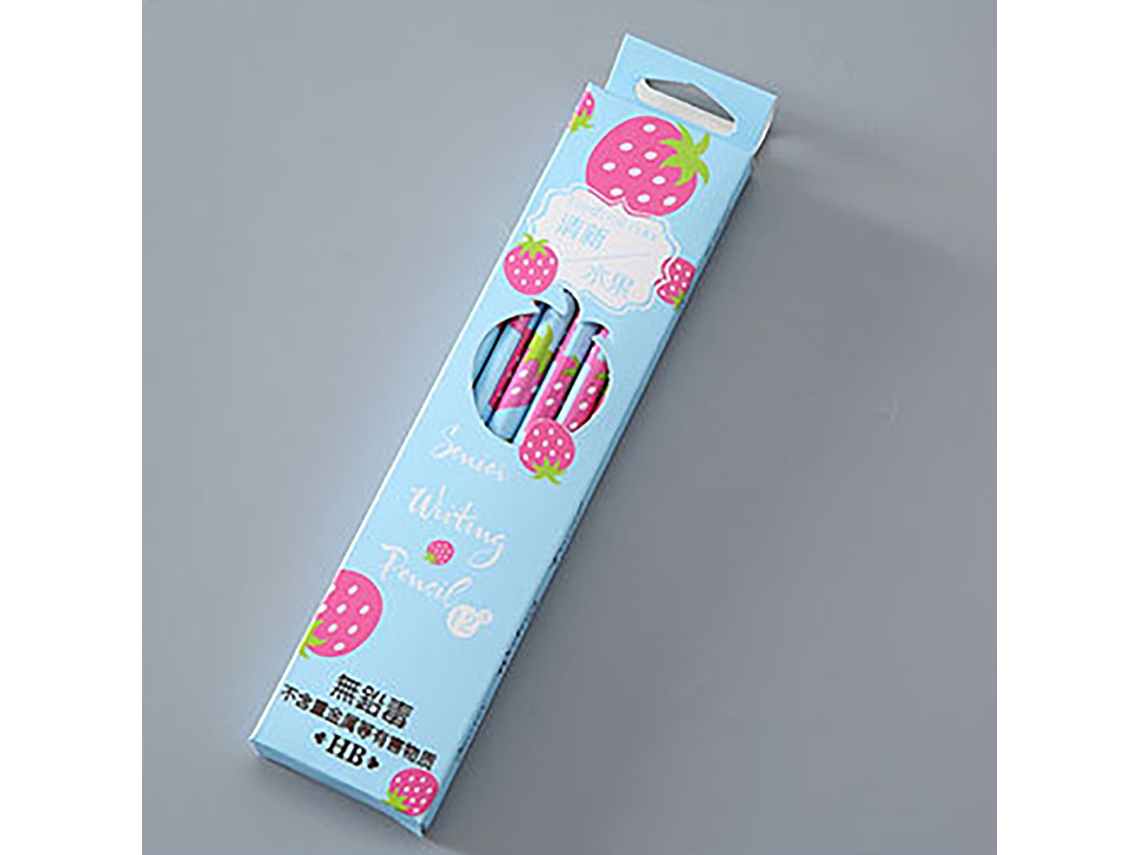 12 lápices HB de madera prensada con borrador con diseño de frutas, agarre cómodo, personalizados para niños.