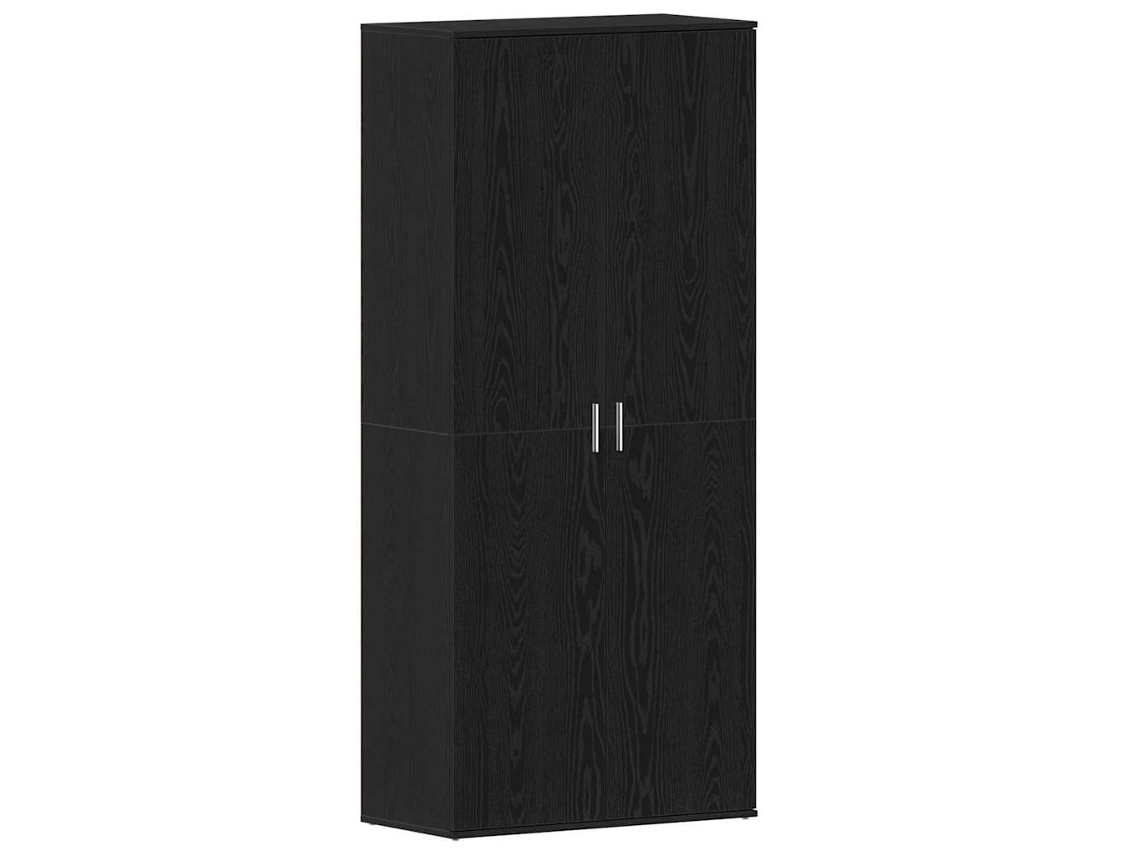 Zapatero con puerta, roble negro y madera procesada, MAISON EXCLUSIVE (80x39x178 cm)
