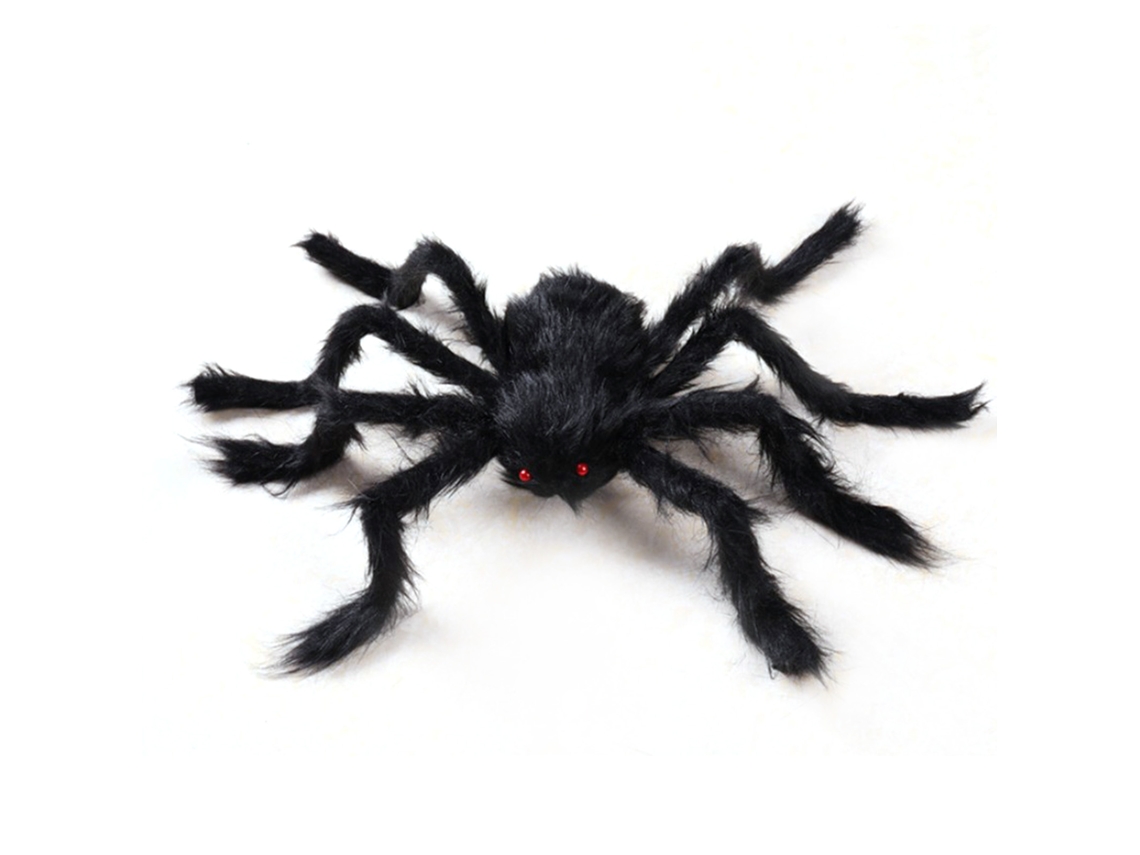 Araña Falsa Gigante 150cm Peluda Negra Posable Decoración Halloween Escalofriante Para Hogar Jardín