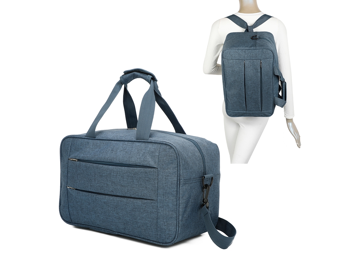 Maleta de Cabina RAYKONG Convertible en Mochila Ryanair Azul (40 x 20 x 25 cm - 20L)