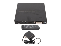 Controlador De Pared De Video 4k 2x2 Tv Splicer 1 Entrada 4 Salidas Giratorio 180° Enchufe Us