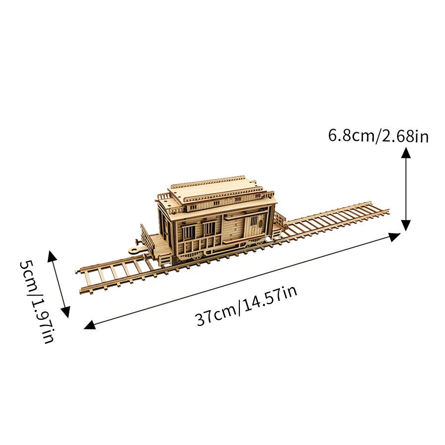 Rompecabezas 3d De Tren De Vapor Retro, Maqueta De Ferrocarril De Madera Con Puente.