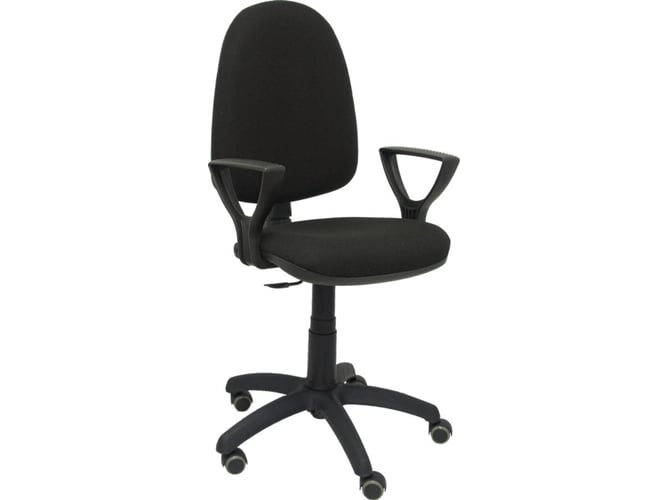 Silla de Escritorio Operativa PYC Ayna Negro BF RP con ruedas antiarañazos (Brazos Fijos - Tejido)