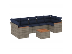 Maison Exclusive - Conjunto De Sofá De Jardín De 8 Piezas Con Cojines, Poliratán Gris