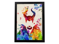 Lámina De La Famosa Pelicula Maléfica De La Bella Durmiente En Poster Estilo Explosión De Color . Sin Marco