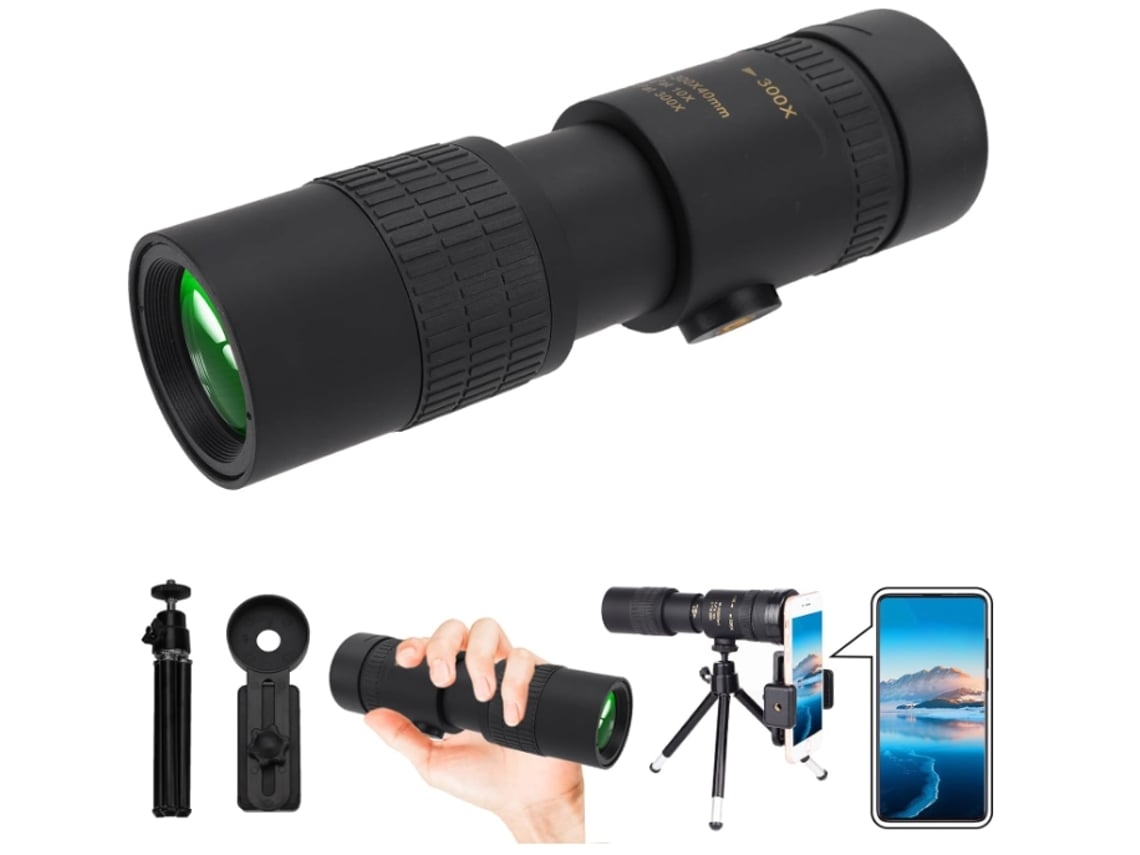 Telescopio monocular de alta potencia para adultos 300x40 Monoculares de alta potencia para adultos Telescopio compacto Negro USHION