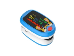 Oxímetro de pulso azul para niños, monitor de SpO₂ y frecuencia cardíaca, portátil y divertido para niños.
