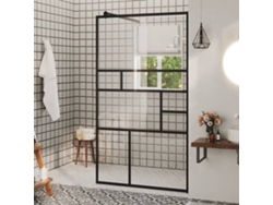Mampara Ducha Accesible Vidrio Esg Transparente Negro 90x195 Cm