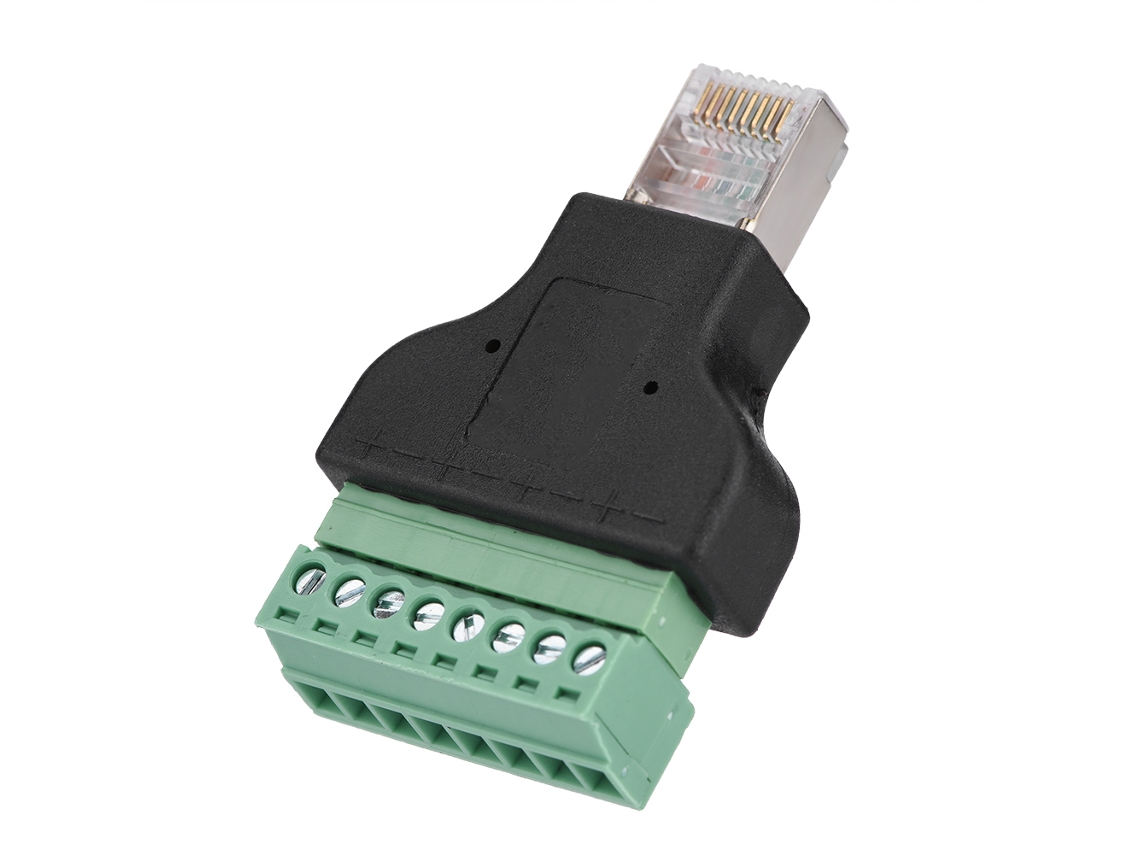 Adaptador De Conector Rj45 Macho A Terminal De Tornillo De 8 Pines Para Dvr Ethernet