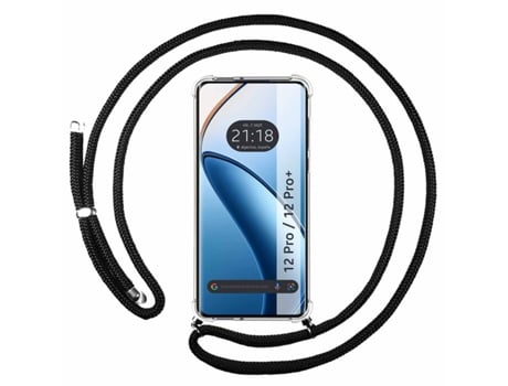 Funda Suspensa para Realme 12 Pro 5G / 12 Pro Plus 5G TUMUNDOSMARTPHONE Silicona Negro