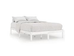 vidaXL Estructura de cama de pino macizo 160x200 cm blanco