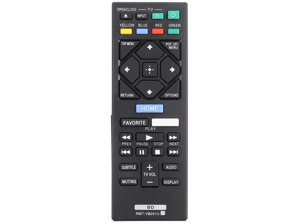 Mando A Distancia De Repuesto Rmtvb201u Para Reproductores Blu-ray/dvd Sony Bdp-s3700, Bdp-bx370 Y Bdp-s1700.