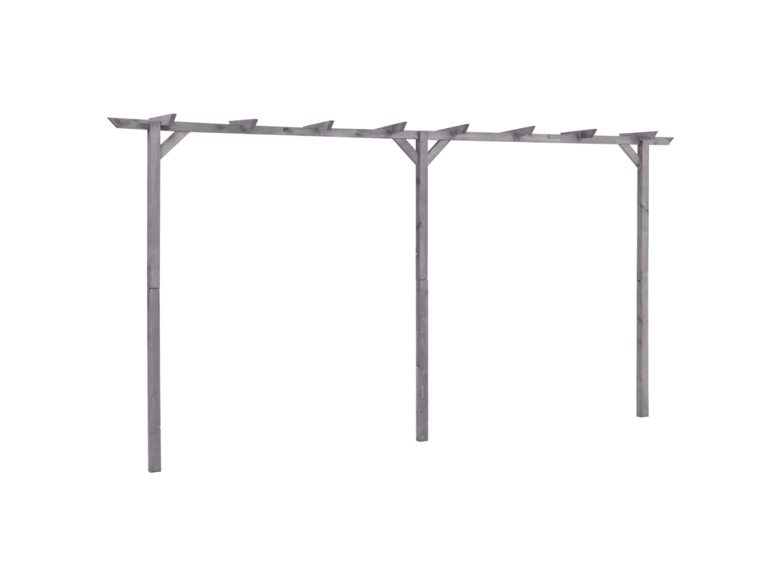 Pérgola de jardín de 400 x 40 x 205 cm, pino impregnado gris, DKD Home Decor