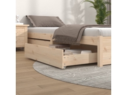 Cajones De Cama 2 Unidades Madera Maciza De Pino