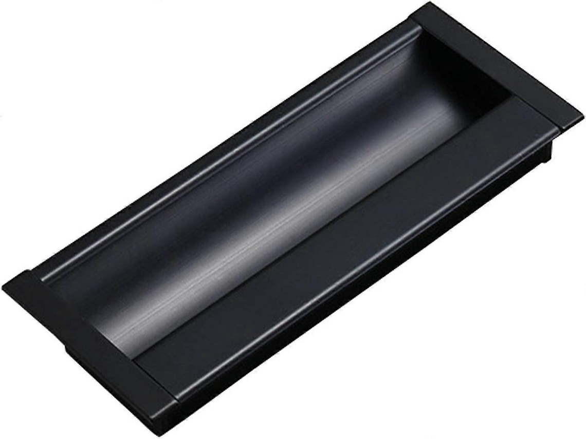 Mango Rectangular Recessed Handle For Sliding Doors, Zinc Alloy, Black, 2pcs, 121x47x15mm, Hole Spacing 96mm