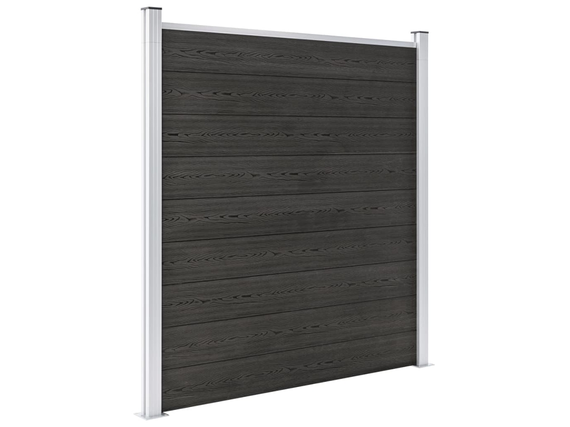 Panel de valla de jardín WPC 180x186 cm gris Wsd854342 Lovely Home