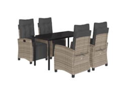 Maison Exclusive - Set Comedor De Jardín 5 Piezas Con Cojines Ratán Sintético Gris