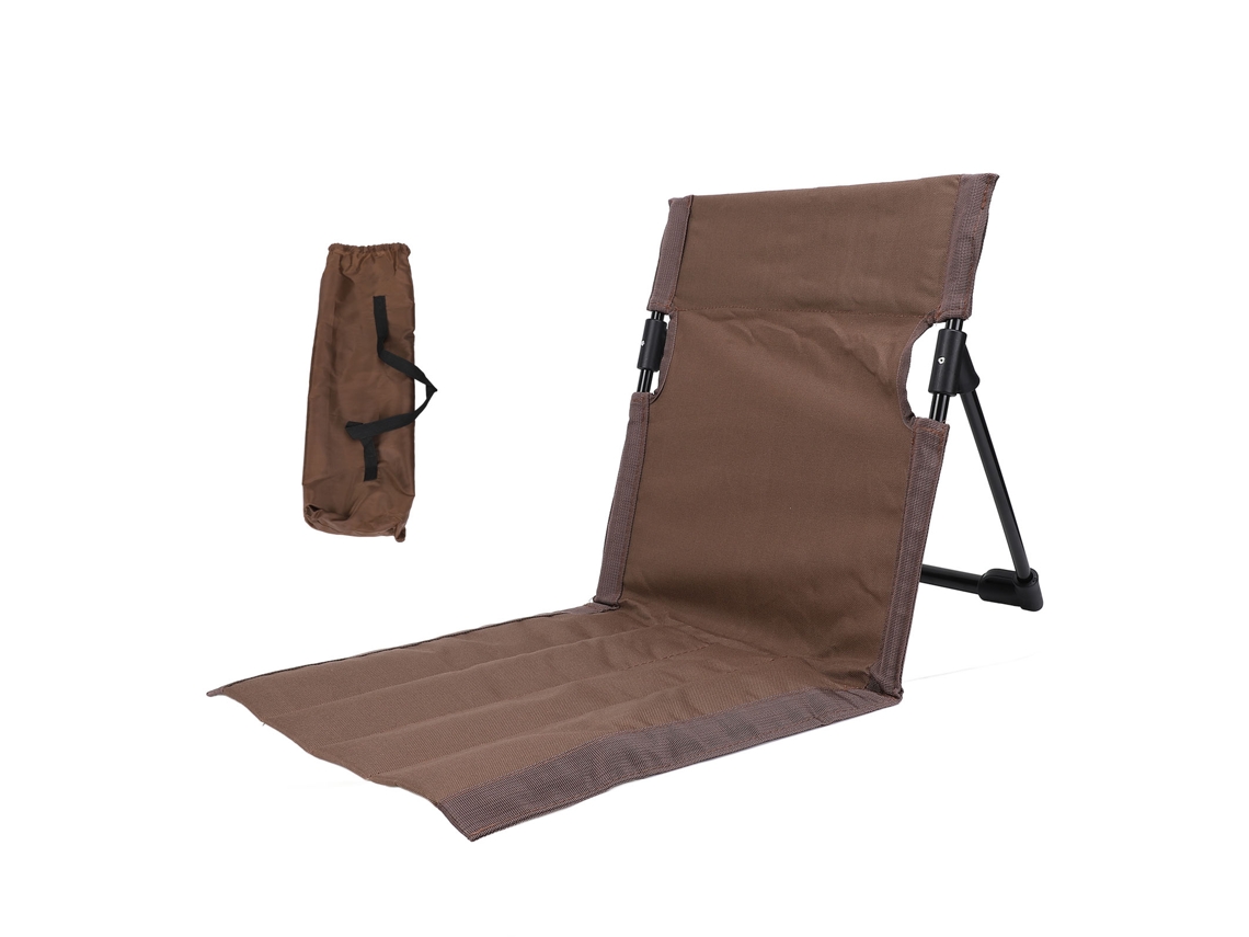 Silla Plegable Ligera Para Camping Y Playa Con Cómodo Respaldo, Color Marrón.