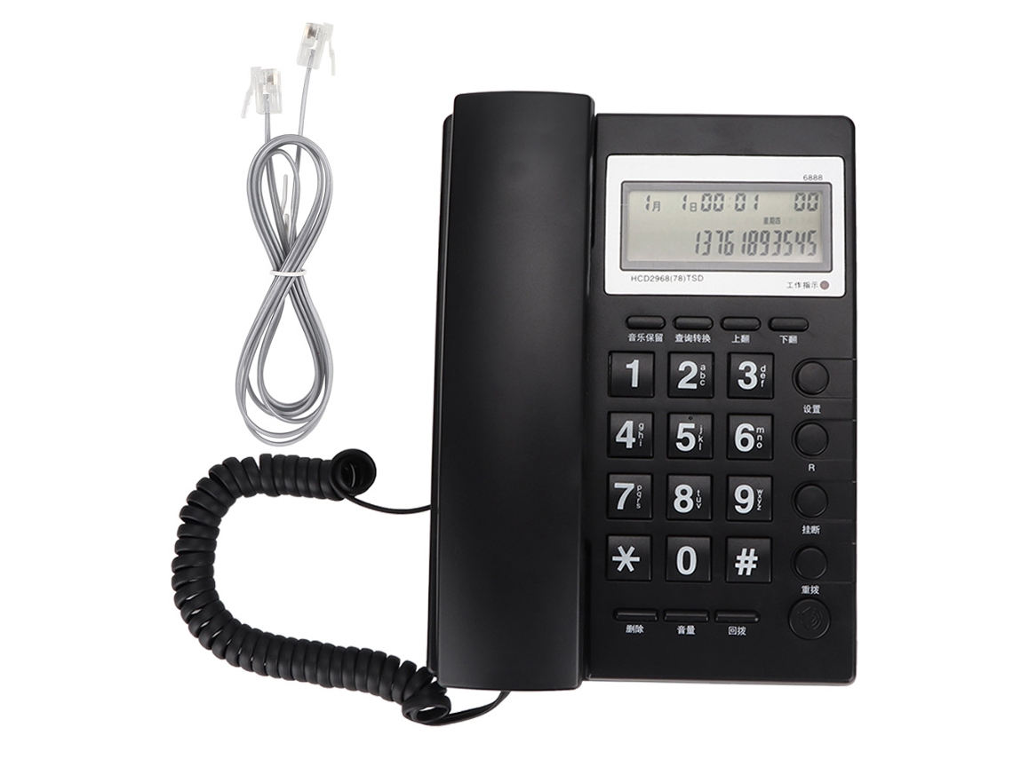 Auriculares para teléfono de empresa con cable y pantalla LCD