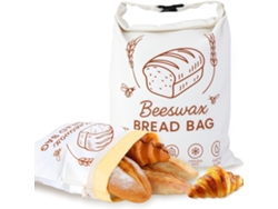 Bolsas de pan de cera de abeja, reutilizables, de lino, mantienen el pan fresco - 43 x 33 cm (Paquete de 2) Siurn