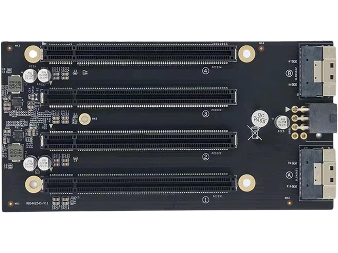 Tarjeta De Expansión Pcie 4.0 Avanzada Con 4 Ranuras Pcie X4 Y Base