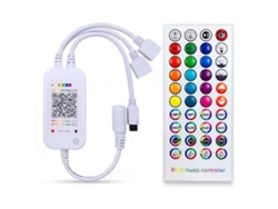 2026-controlador Led Bluetooth Dc5-24v Con Control Remoto 40 Teclas Y Sincronización Musical Rgb Blanco