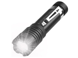 Mini linterna potente, superbrillante, de bolsillo con 5 modos de zoom y brillo ajustable, resistente al agua, Yizhood (negra)