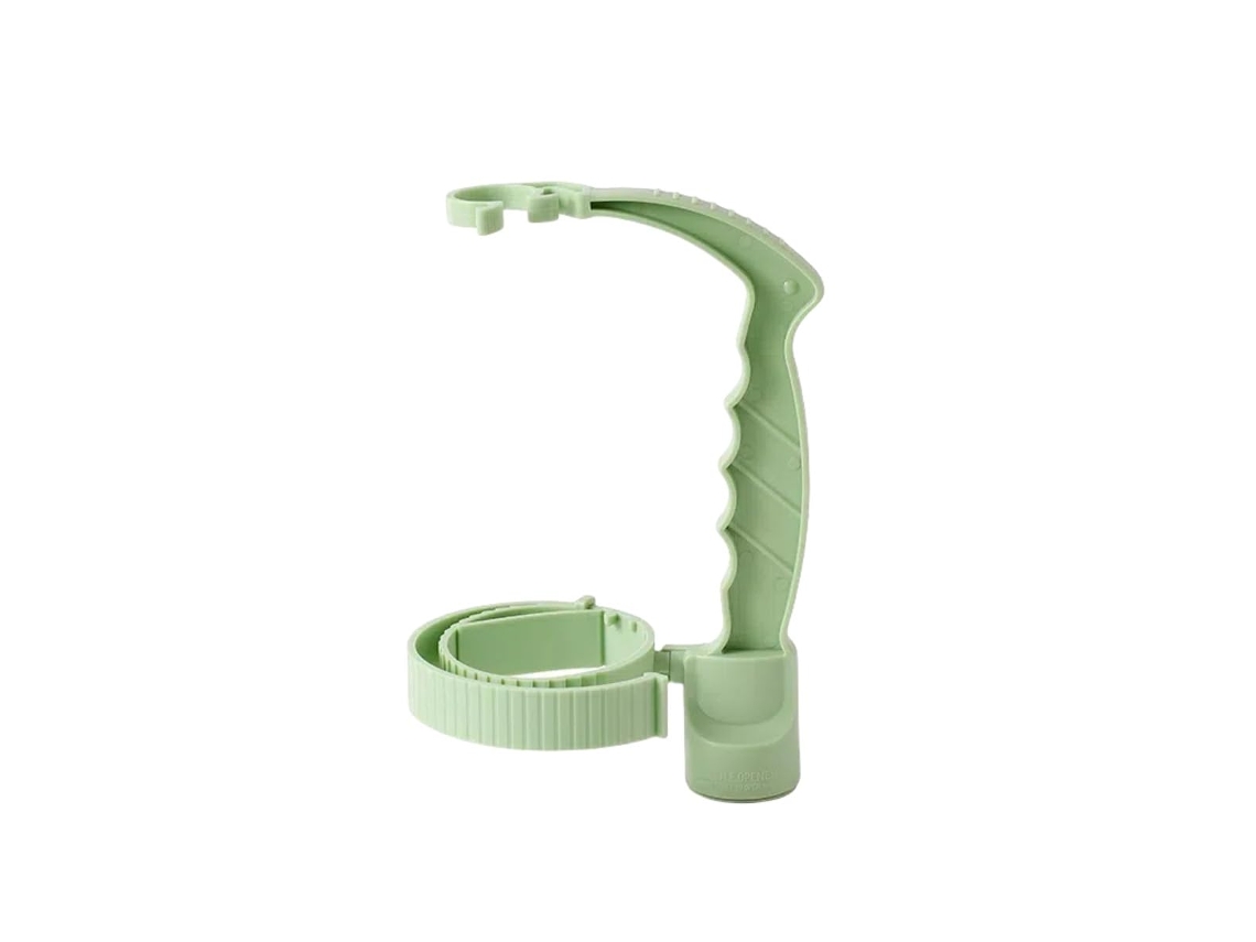 Mango Regulable Pp+tep Verde Para Botellas Pet 13,5-20cm, Con Empuñadura Antideslizante Y Abrebotellas.