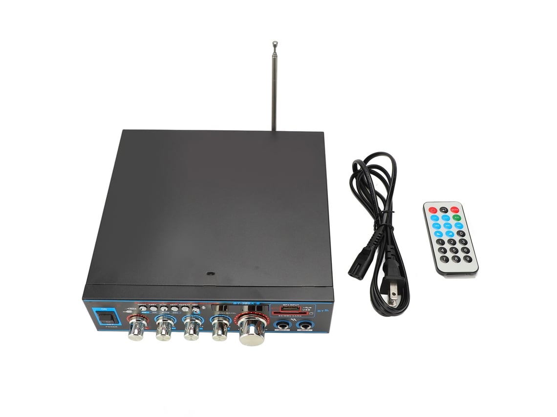 Amplificador De Potencia Bluetooth 5.0 Mejorado, Estéreo Hifi De 20 Hz A 20 Khz Con Función De Grabación Para El Hogar, El Coche Y Fiestas.