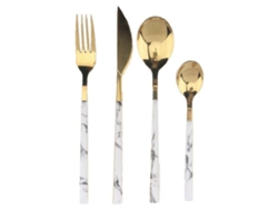 Juego De Cubiertos Dkd Home Decor Mármol (16 Pcs)