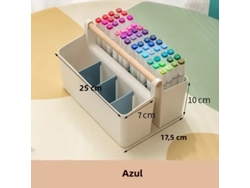 (azul) Caja De Almacenamiento De Escritorio Creativa Grande, Puede Almacenar Plumas Estilográficas Y Marcadores, Estilo De Dibujos Animados.