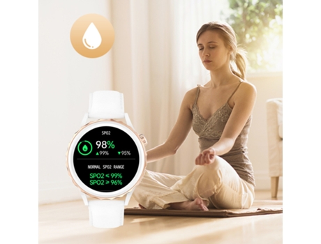 Smartwatch Chronus Mujer con Llamada Bluetooth Smartwatch 24 Modos Deportivos Monitor de Ritmo Cardíaco SpO2 Sueño Impermeable IP68 Oro BISBISOUS