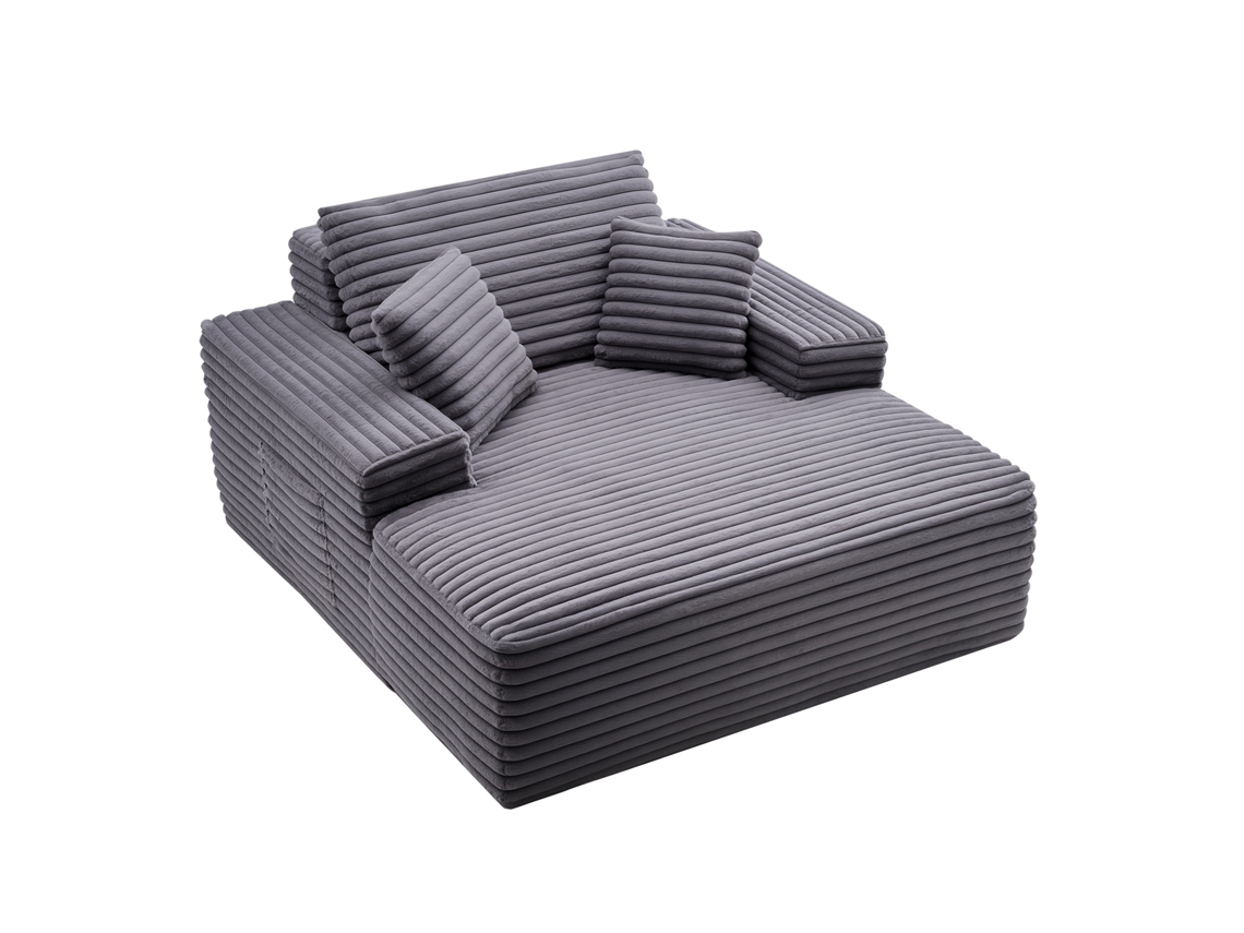 Sofá cama tapizado chaise longue relajante de 1240 x 1700 x 700 mm, color gris, Vevor