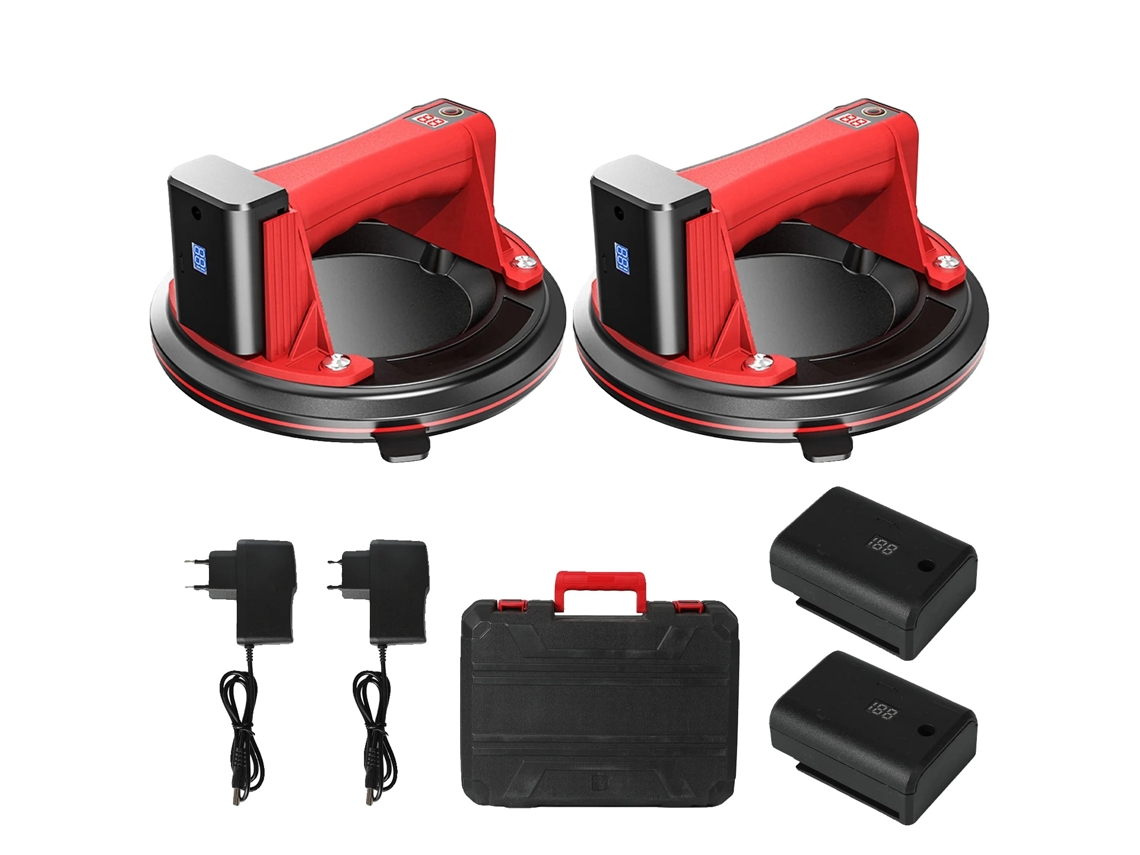 Elevador de succión eléctrico, capacidad de 200 kg, material de goma resistente, rojo (2 unidades)