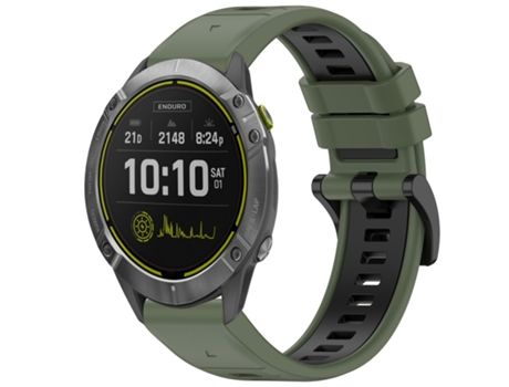 Correa Smartwatch para Garmin Enduro Sports Silicona de Liberación Rápida Bicolor (Verde Oliva + Negro)
