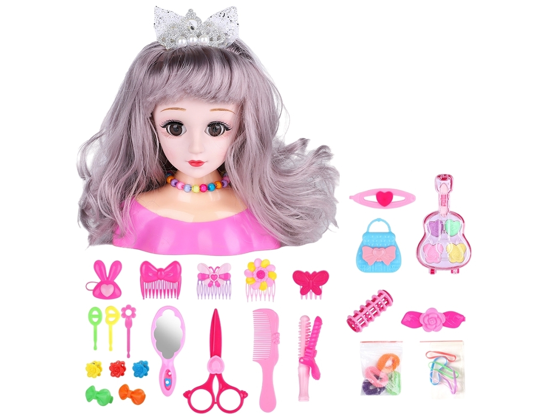 Set De Juguetes De Peluquería Con 25 Piezas, Muñeca Modelo Para Niñas