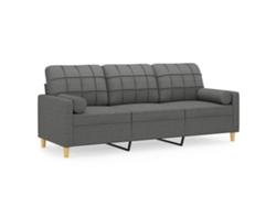 Maison Exclusive - Sofá De 3 Plazas Con Cojines Tela Gris Oscuro 180 Cm