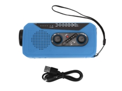 Radio solar de emergencia Baok con linterna LED y batería de 2000 mAh para camping y senderismo - Azul, tipo UE