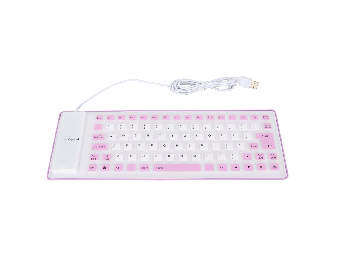 Teclado De Silicona Totalmente Sellado, Ligero, Portátil, Silencioso, Suave, Cómodo, Con Cable Usb, 85 Teclas Para Pc, Morado.