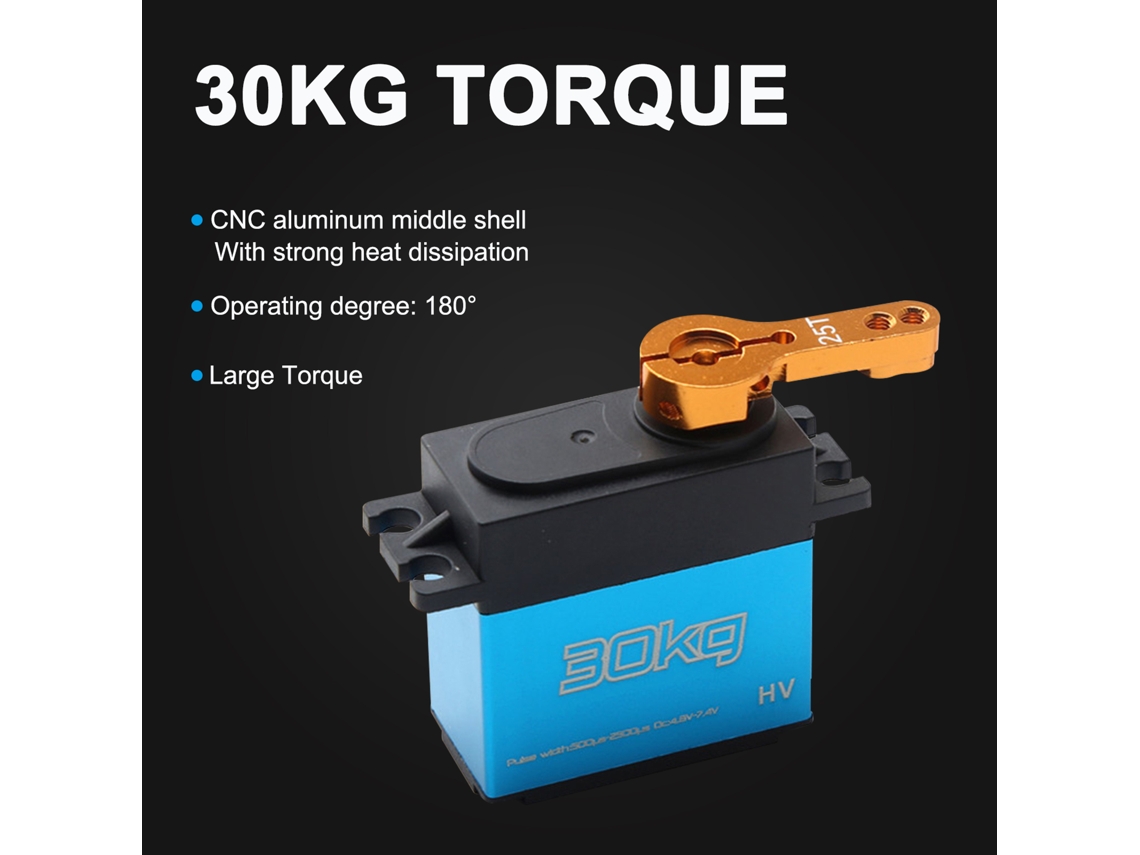Servo Digital 30kg Engrenagem Metal Água Resistente Para Carros Rc Robôs Barcos 1/8 1/10 1/12 Com Braço 25t