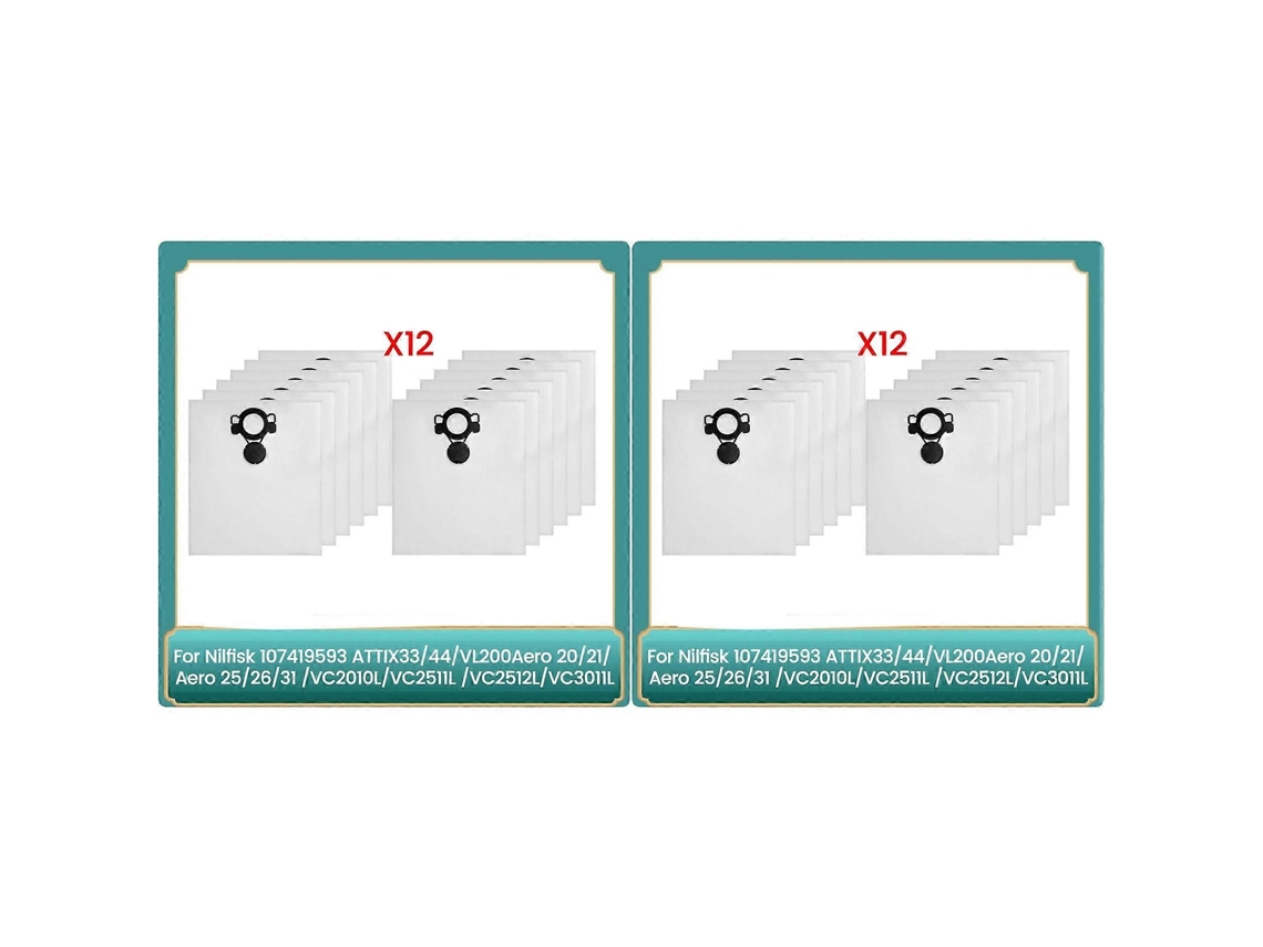 24pcs Dust Bags For Nilfisk 107419593 Attix33/44,vl200aero 20/21,aero 25/26/31,vc2010l/vc2511 Vacuum Cleaner Parts