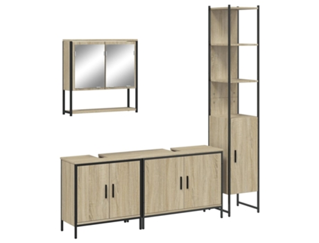Conjunto 4 de muebles de baño VIDAXL contrachapada roble Sonoma