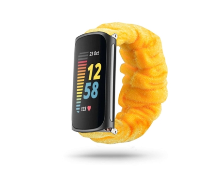 Correa Fitbit Charge 5 Pulsera Scrunchie Amarillo