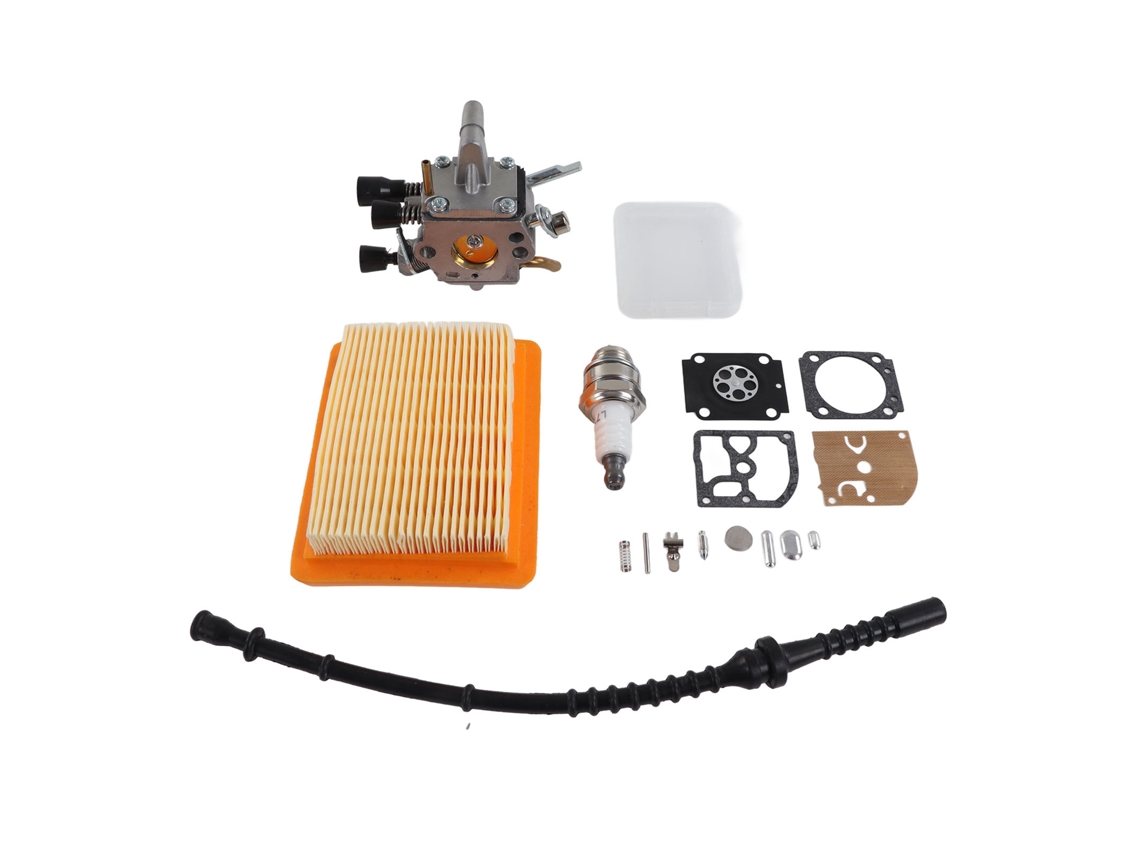 Kit De Carburador Para Cortacésped Stihl Fs120 Con Bujías De Encendido, Filtro De Aire, Tubería De Combustible Y Accesorios